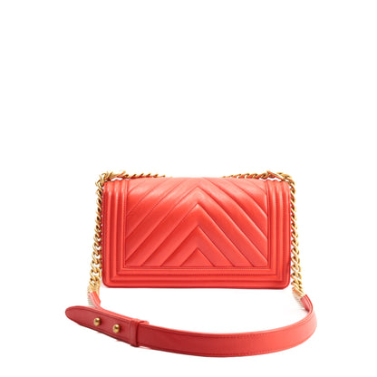 CHANEL Chevron Boy Bag Medium- Orange