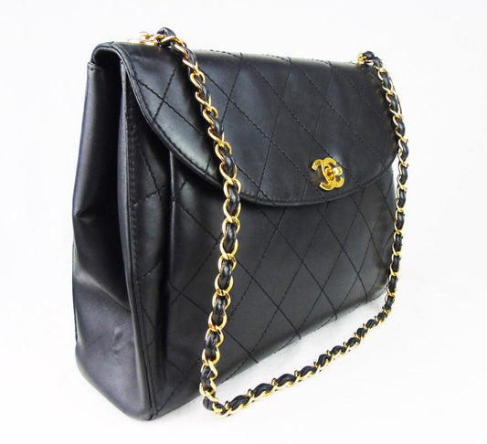 CHANEL Black lambskin flap bag vintage 1997 'Kelly'