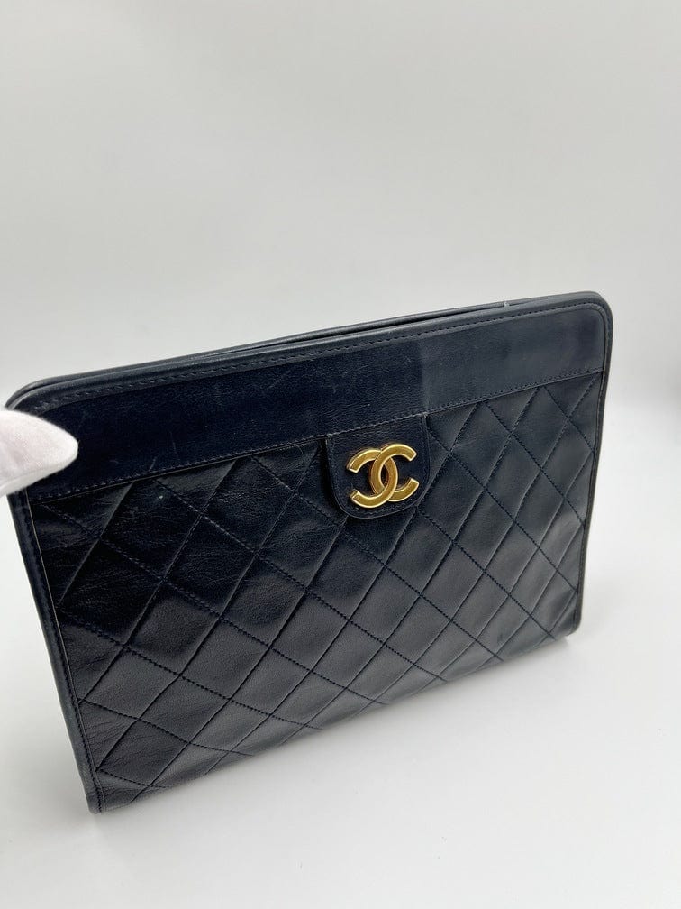 Navy Chanel Clutch Bag