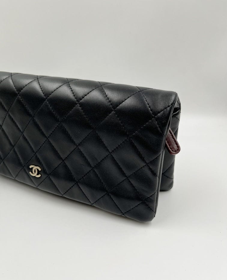 Chanel Matelasse Lambskin Leather CC Clutch bag in Black