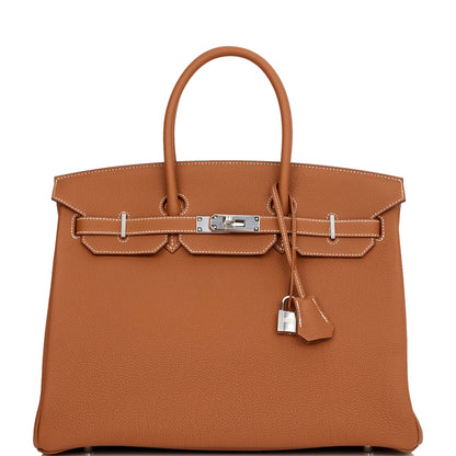 Hermes Birkin 35 Gold Togo Palladium Hardware