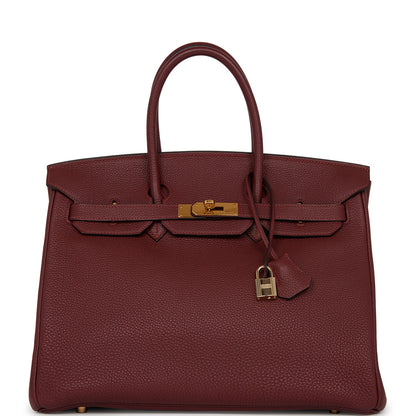 Hermes Birkin 35 Rouge H Togo Gold Hardware