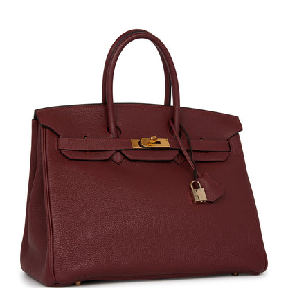 Hermes Birkin 35 Rouge H Togo Gold Hardware