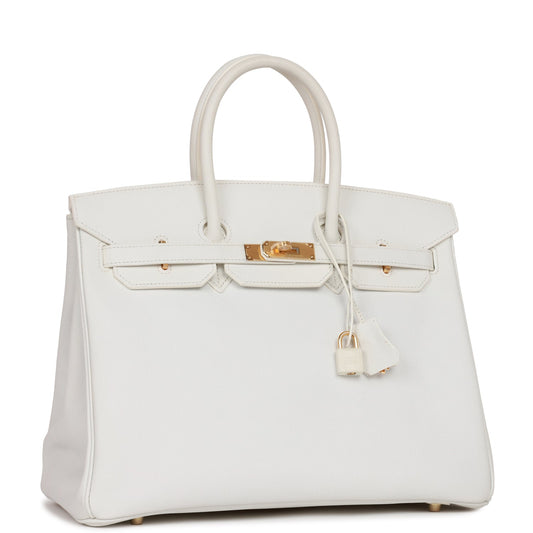 Hermes Birkin 35 White Epsom Gold Hardware