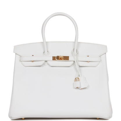 Hermes Birkin 35 White Epsom Gold Hardware