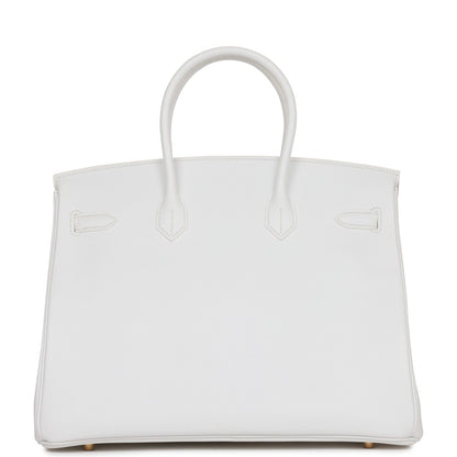 Hermes Birkin 35 White Epsom Gold Hardware