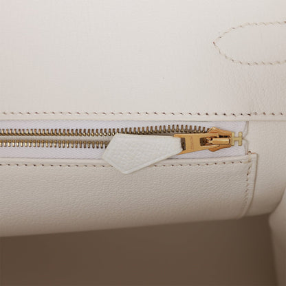 Hermes Birkin 35 White Epsom Gold Hardware