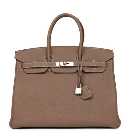 Hermes Birkin 35 Etoupe Togo Palladium Hardware