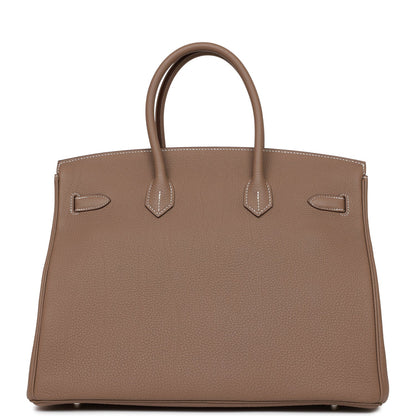 Hermes Birkin 35 Etoupe Togo Palladium Hardware