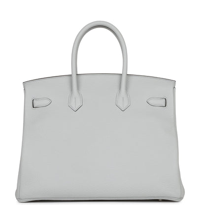 Hermes Birkin 35 Bleu Pale Clemence Palladium Hardware