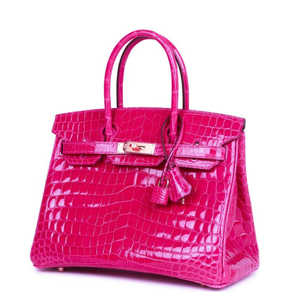 Hermes Special Order (HSS) Birkin 30 Rose Scheherazade Shiny Niloticus Crocodile Gold Hardware