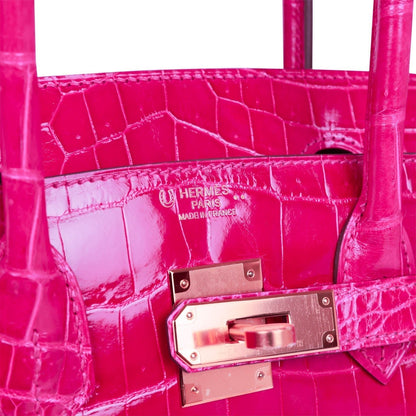 Hermes Special Order (HSS) Birkin 30 Rose Scheherazade Shiny Niloticus Crocodile Gold Hardware