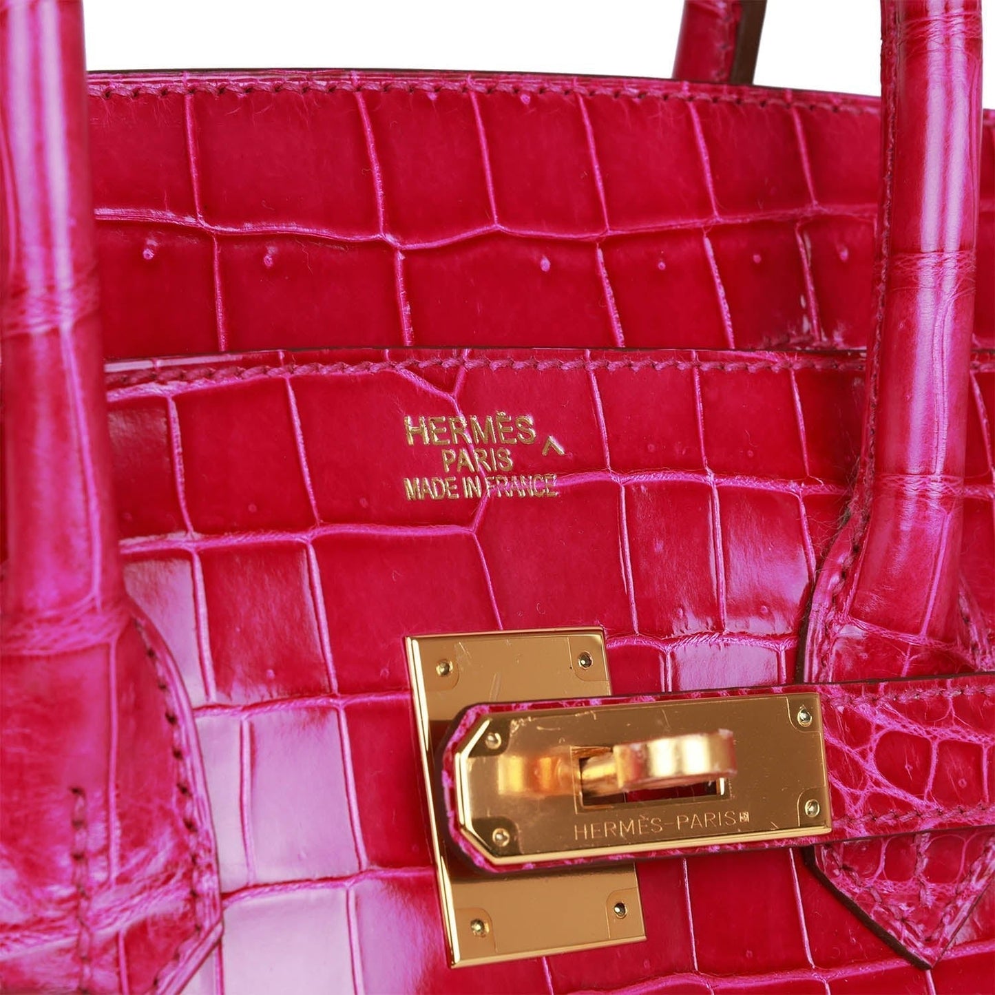 Hermes Birkin 35 Rose Scheherazade Shiny Niloticus Crocodile Gold Hardware