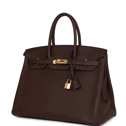 Hermes Birkin 35 Rouge Sellier Clemence Gold Hardware