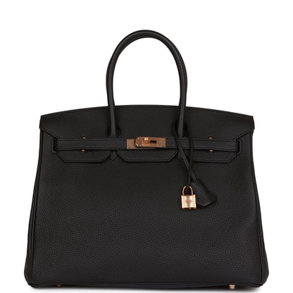 Hermes Birkin 35 Black Togo Rose Gold Hardware