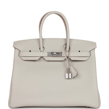 Hermes Birkin 35 Gris Perle Togo Palladium Hardware