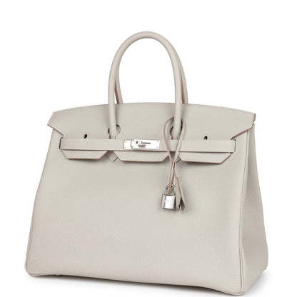 Hermes Birkin 35 Gris Perle Togo Palladium Hardware