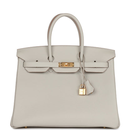 Hermes Birkin 35 Gris Perle Togo Gold Hardware