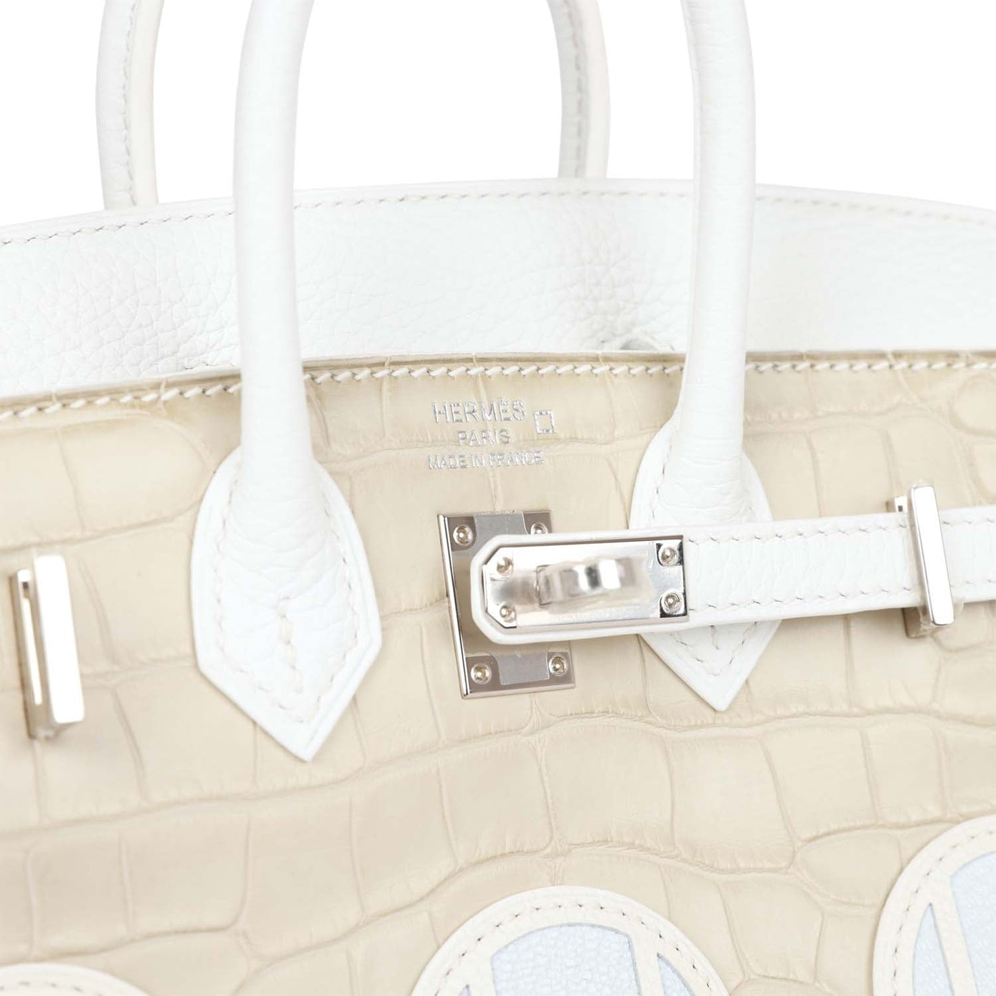 Hermes Sac Faubourg Birkin 20 White Matte Alligator Palladium Hardware