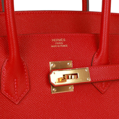 Hermes Birkin 35 Rouge Casaque Epsom Gold Hardware