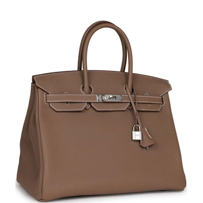 Hermes Birkin 35 Etoupe Togo Palladium Hardware