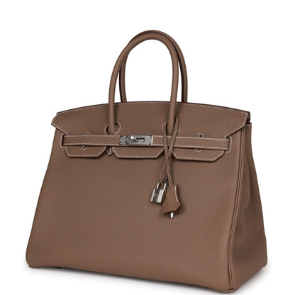 Hermes Birkin 35 Etoupe Togo Palladium Hardware