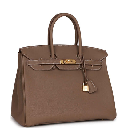 Hermes Birkin 35 Etoupe Togo Gold Hardware