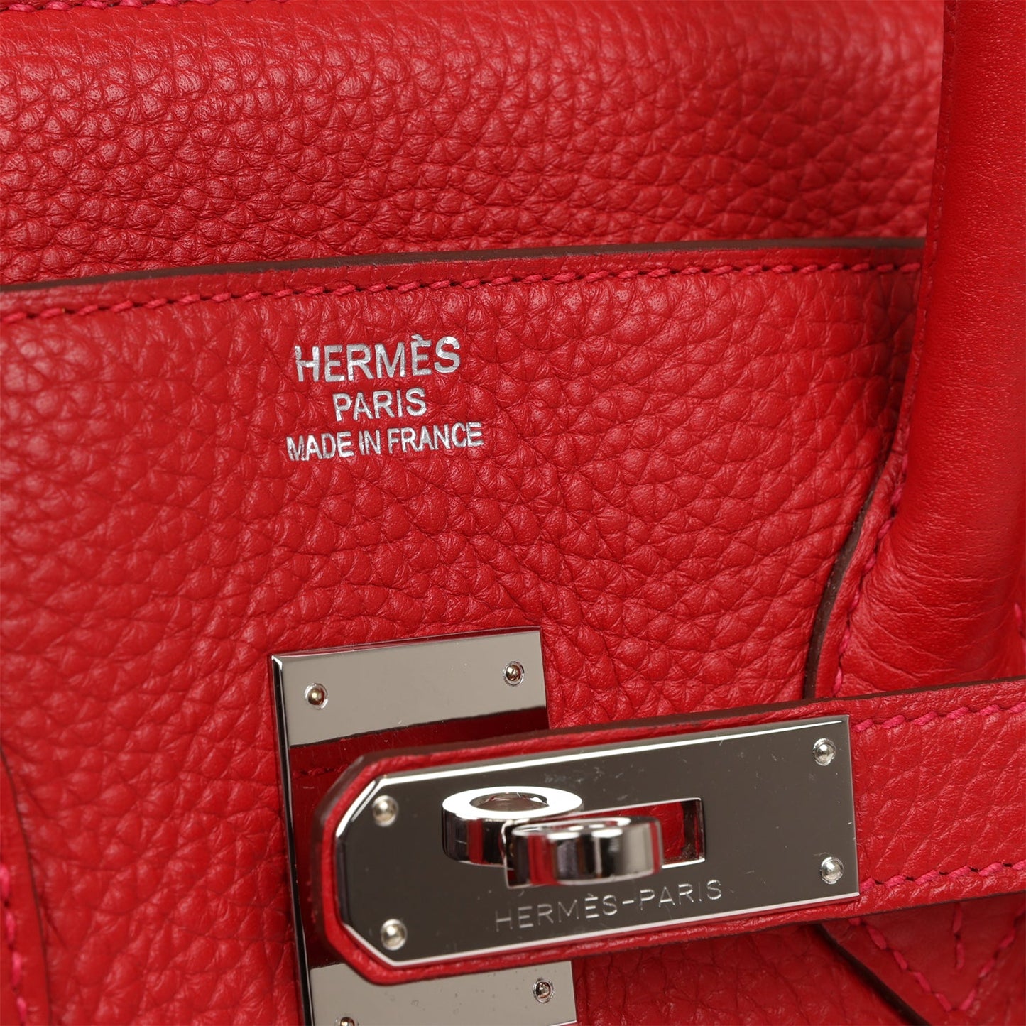 Hermes Birkin 35 Rouge Casaque Clemence Palladium Hardware