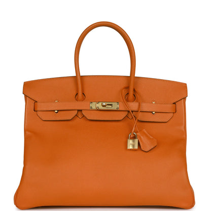 Hermes Birkin 35 Feu Epsom Gold Hardware