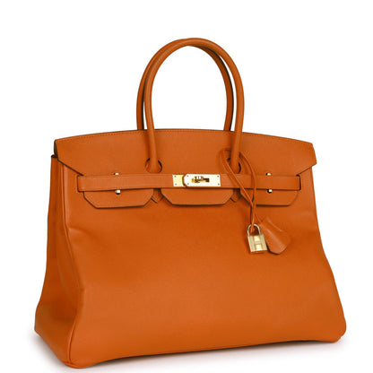 Hermes Birkin 35 Feu Epsom Gold Hardware