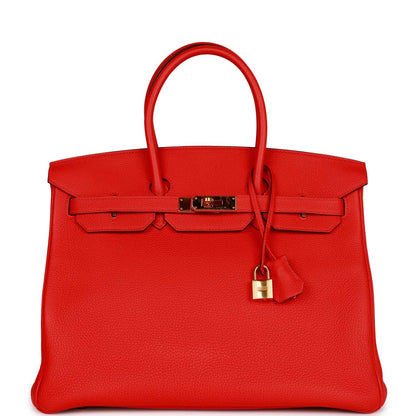 Hermes Birkin 35 Capucine Togo Gold Hardware