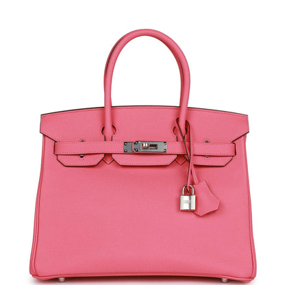 Hermes Birkin 30 Rose Confetti Epsom Palladium Hardware