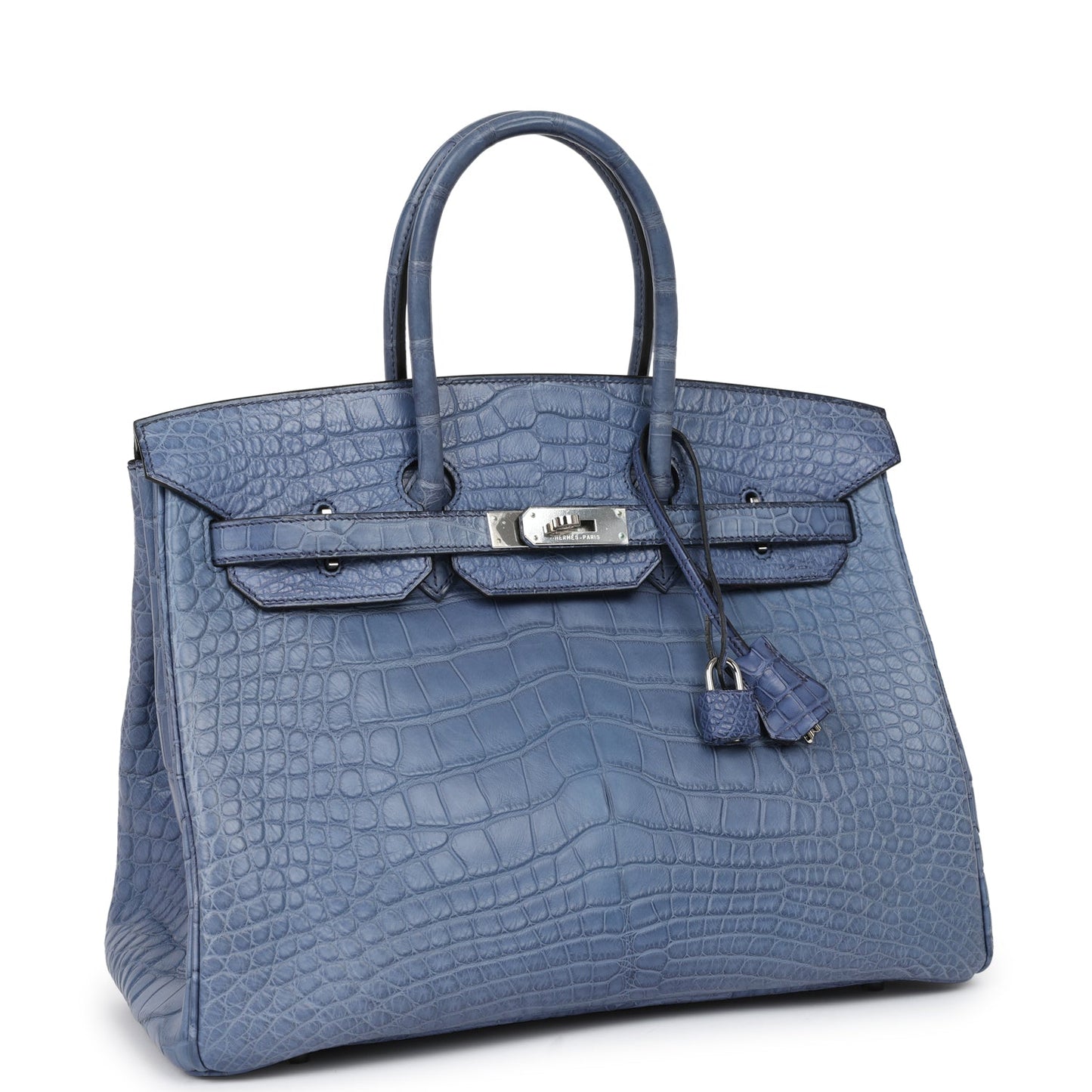 Hermes Birkin 35 Bleu Brighton Matte Alligator Palladium Hardware