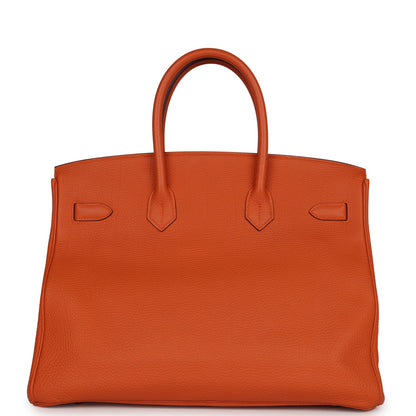 Hermes Birkin 35 Orange H Clemence Gold Hardware