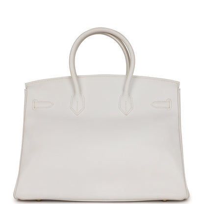 Hermes Birkin 35 White Epsom Gold Hardware