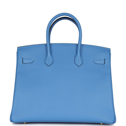 Hermes Birkin 35 Bleu Paradise Epsom Gold Hardware