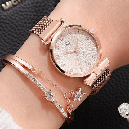 Luxury Women Bracelet Quartz Watches For Women Magnetic Watch Ladies Sports Dress Pink Dial Wrist Watch Clock Relogio Feminino