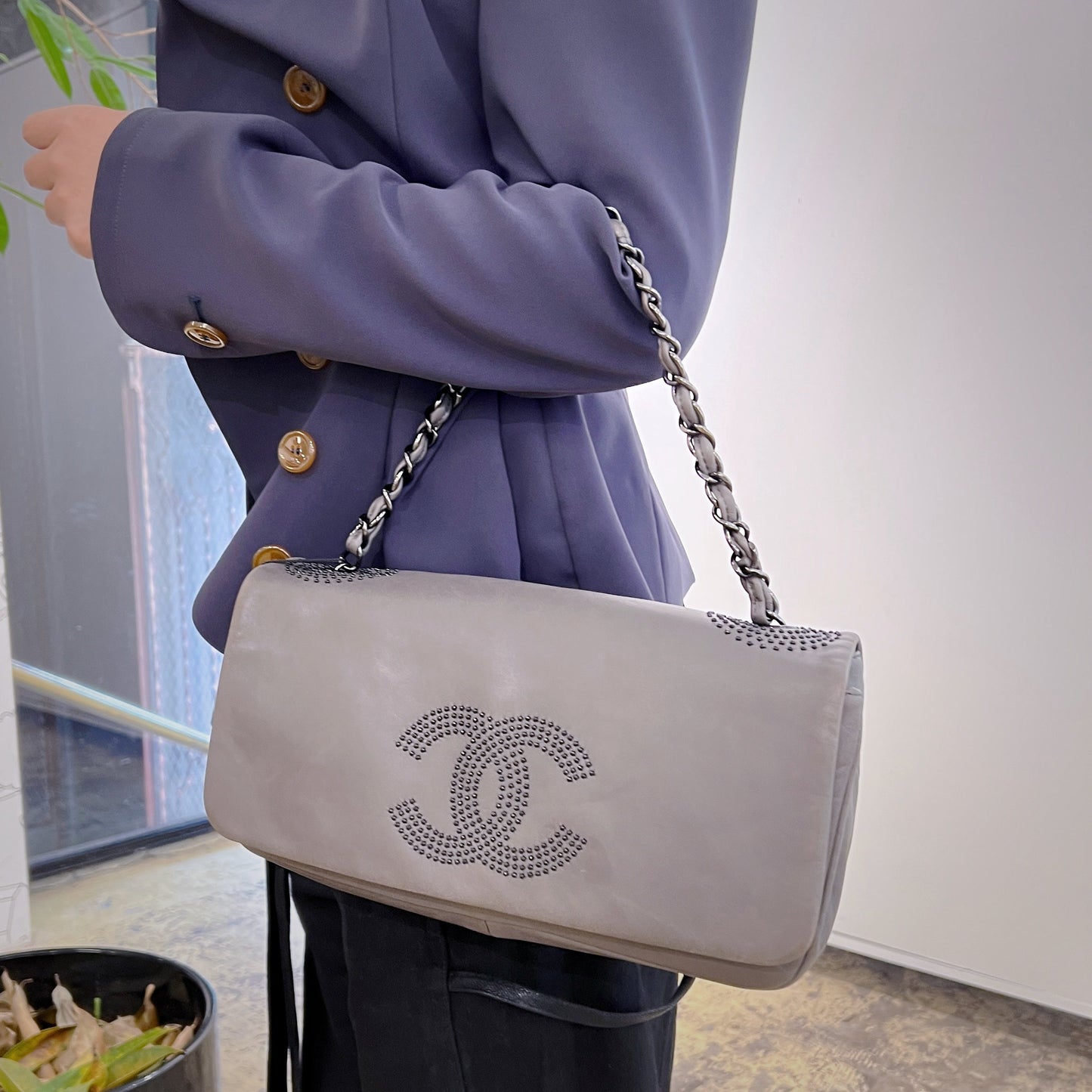 Chanel CC Studs Chain Shoulder Bag TWS