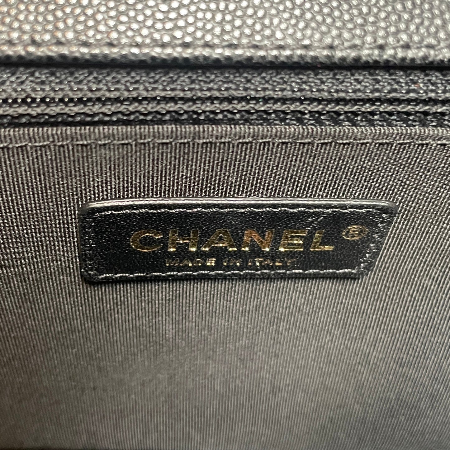 CHANEL Boy Bag Medium Quilted Caviar w/Gold