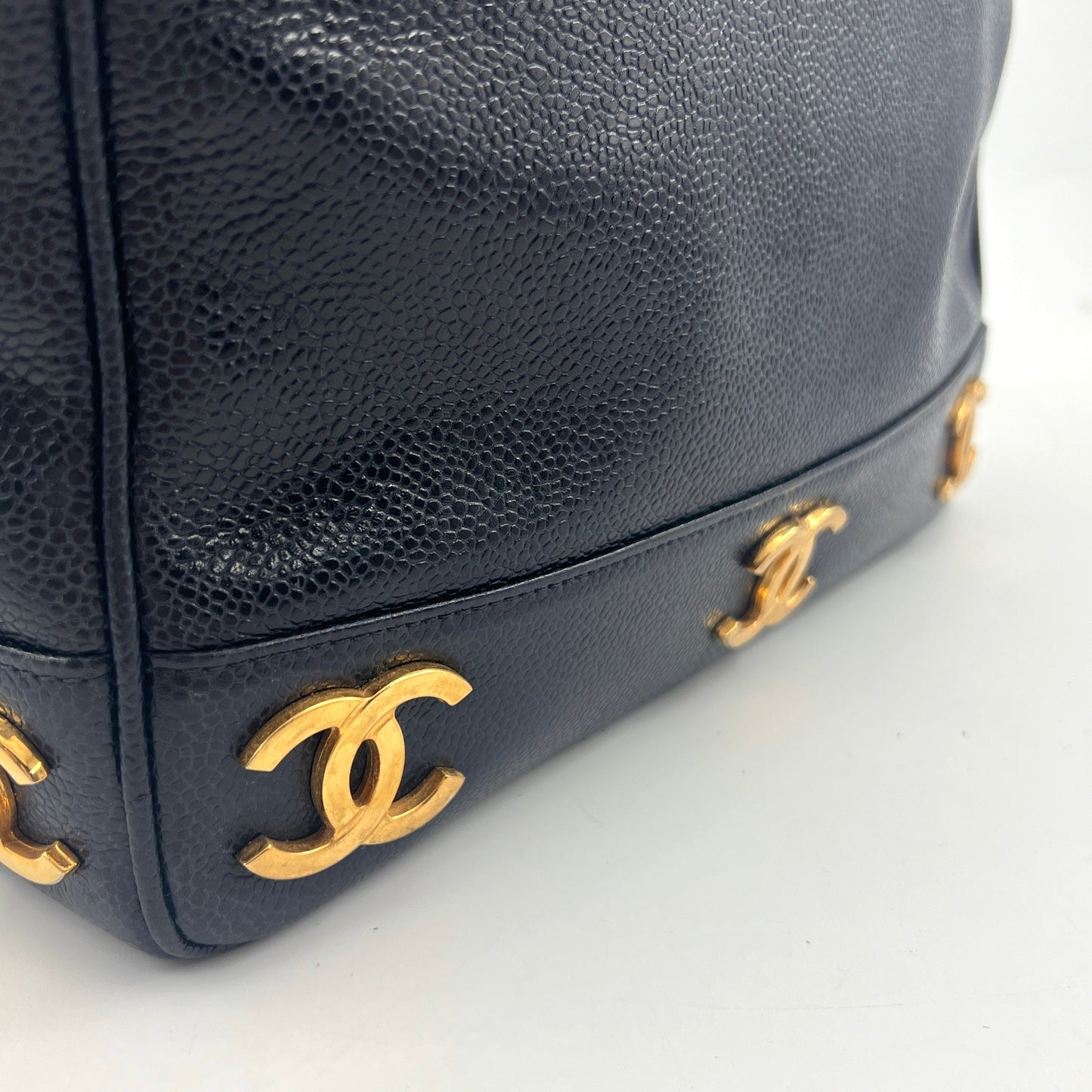 Chanel Caviar Skin Triple Shoulder Bag Year 1994 (Card, sticker)