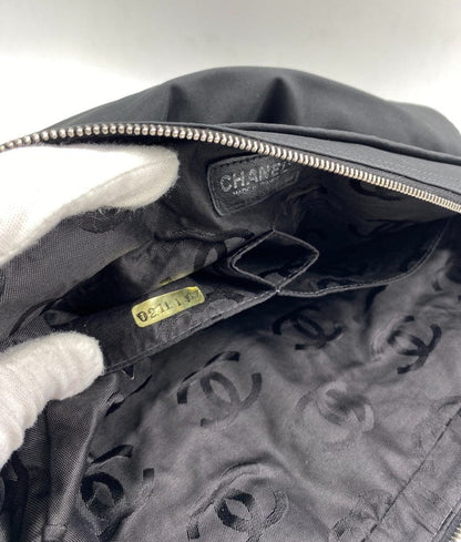 Chanel Black Nylon Chocolate Bar Flap Bag