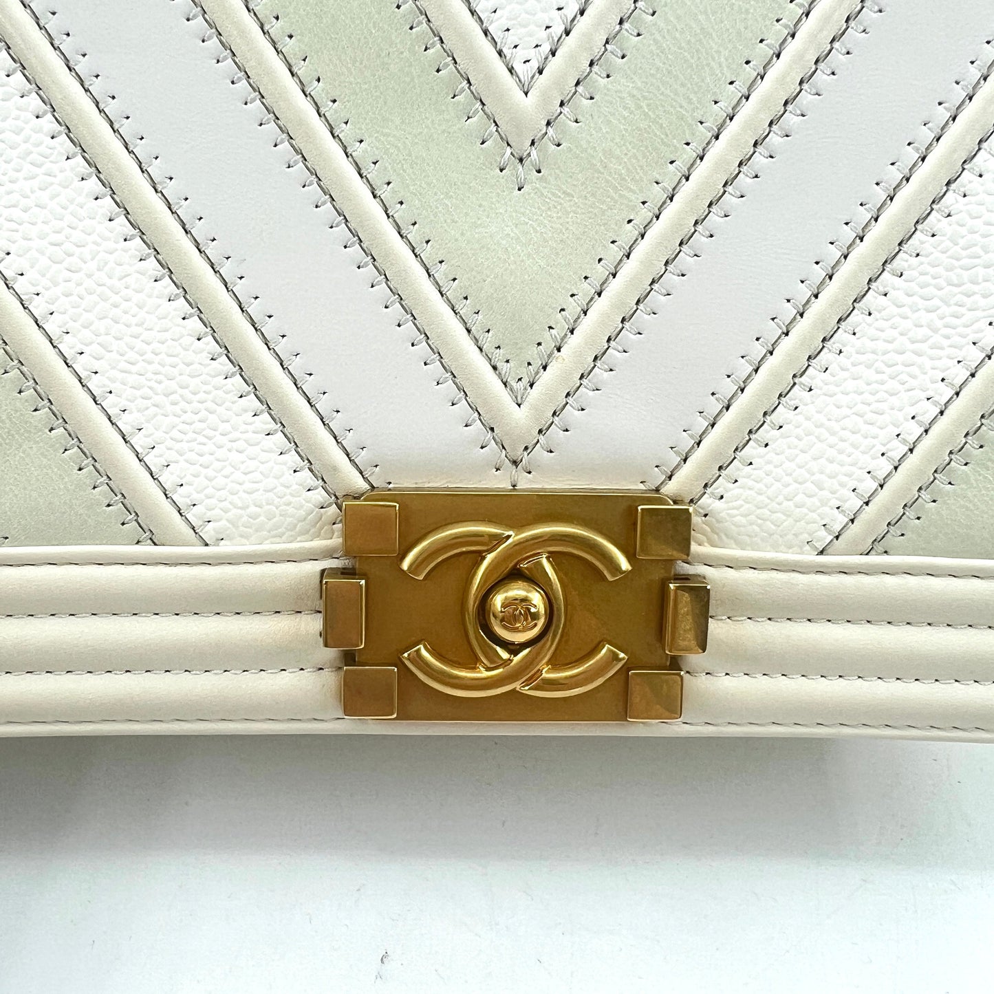 Chanel Mix Leather Medium Flap Boy Bag