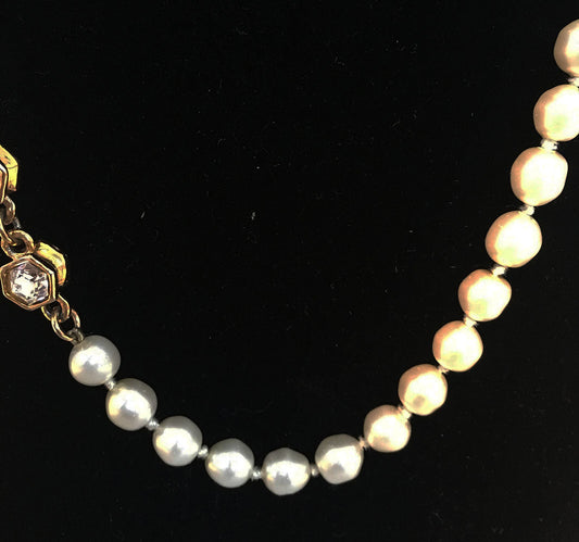 Chanel Vintage Pearl and Crystal Beaded Necklace