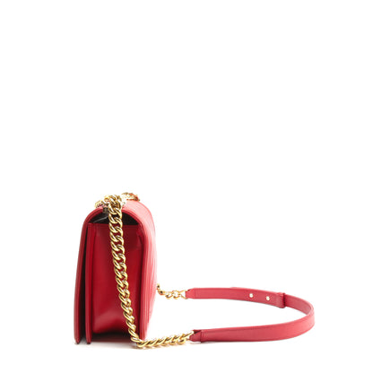 CHANEL 2017 Boy Bag Medium Chevron - Red w/Gold