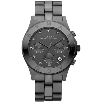 Ladies / Womens Blade Black Stainless Steel Chronograph Marc Jacobs Designer Watch MBM3103