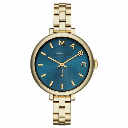 Ladies / Womens Sally Blue Dial Gold-Tone Marc Jacobs Designer Watch MBM3366