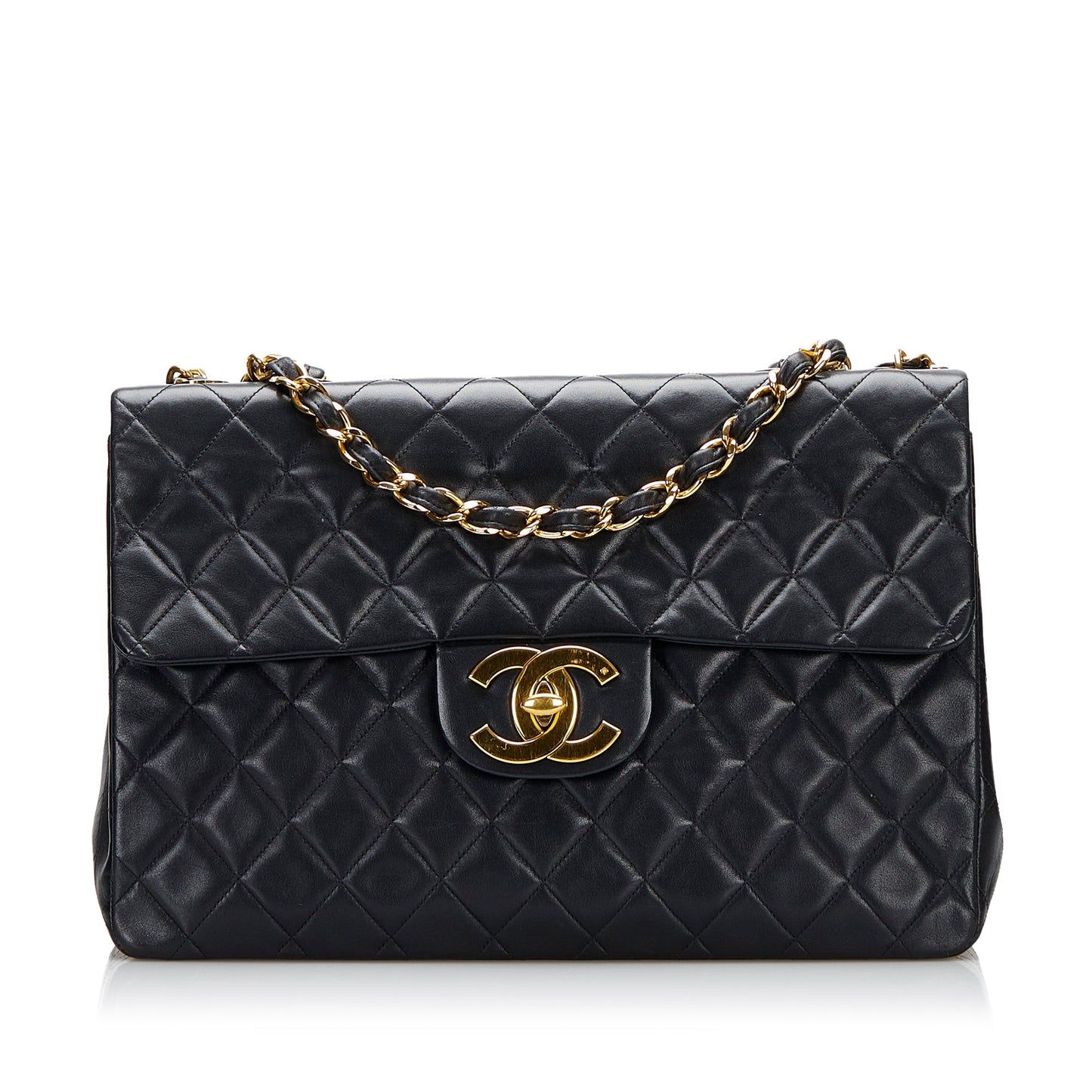 Chanel Classic Double Flap Jumbo Black Lambskin Gold