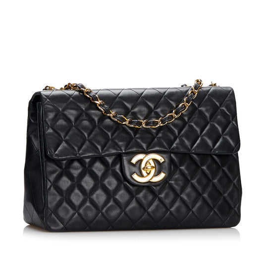 Chanel Classic Double Flap Jumbo Black Lambskin Gold