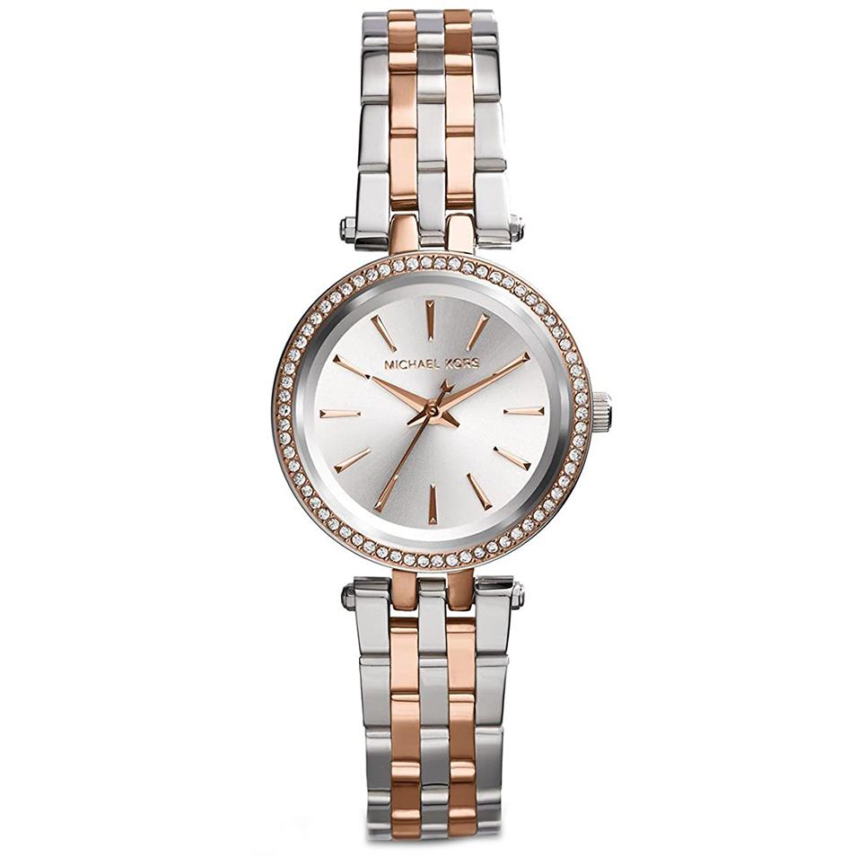 Ladies / Womens Darci Petite Silver Two Tone Stainless Steel Michael Kors Designer Watch MK3298