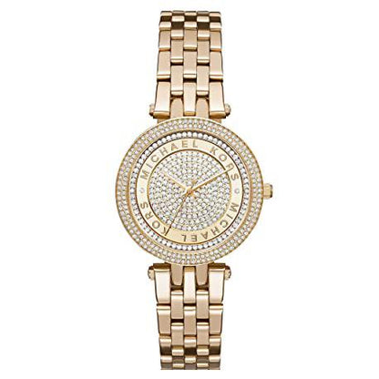 Ladies / Womens Mini Darci Crystal Gold Stainless Steel Michael Kors Designer Watch MK3445